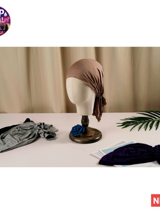 Modal Cotton Pre-Tied Slip-On Head Wrap Scarves main image 6